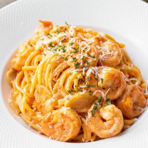 Seafood Pasta with Spicy Pink Sauce