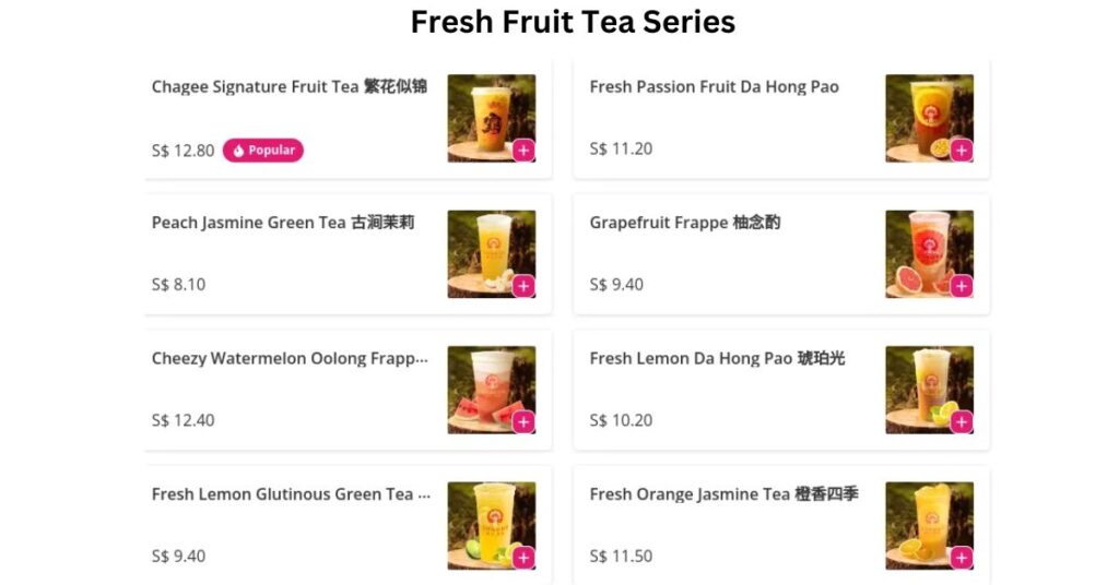 Fresh Fruit Tea Series Mneu
