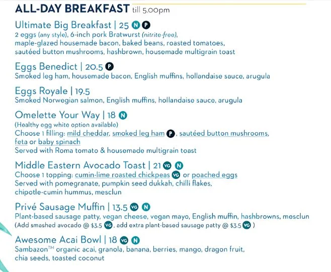 All Day Breakfast Menu In Singapore