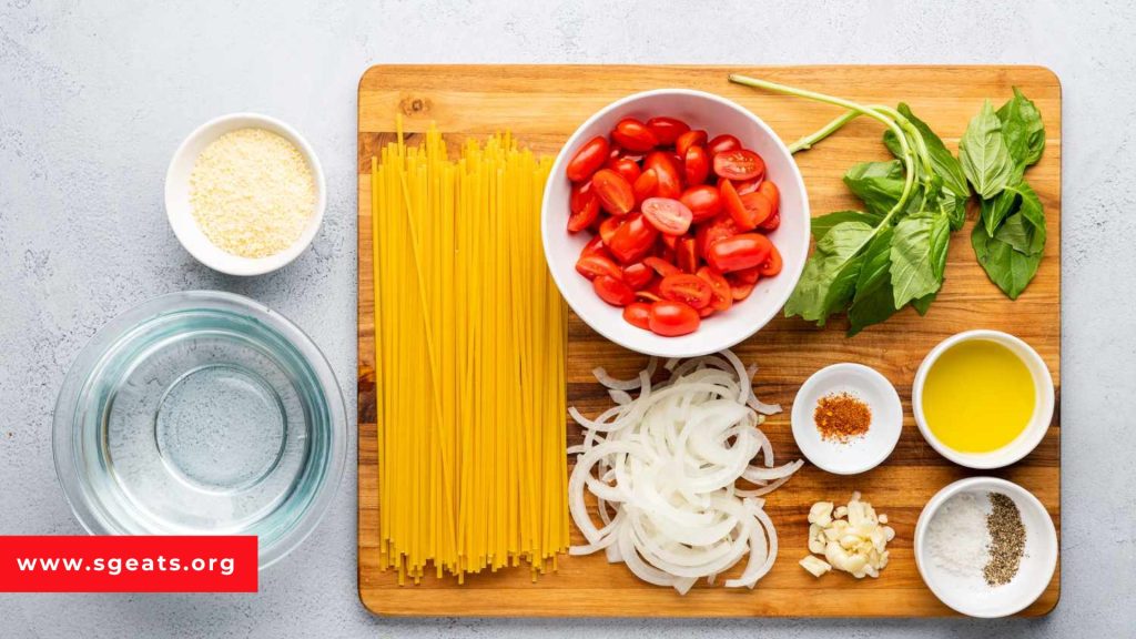 All The Things Need For Spaghetti Aglio Olio