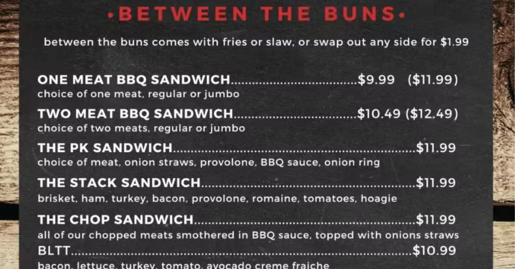 Between The Buns Menu