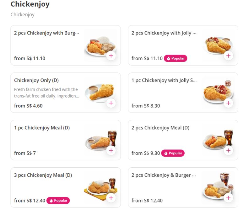 Jollibee Singapore Menu - Chickenjoy 