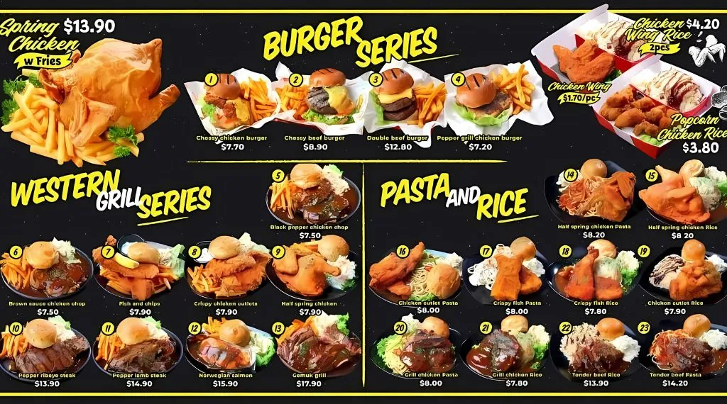 Fatty Bom Bom BURGER SERIES & WESTERN GRILL SERIES singapore