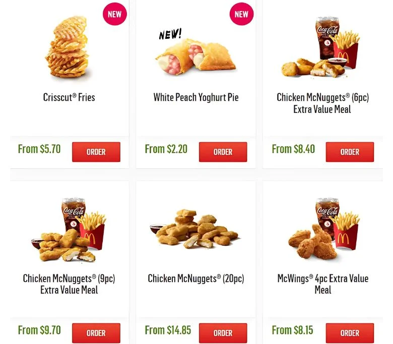 Mcdo Sides Menu Singapore