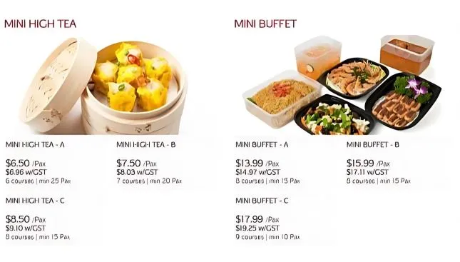 Neo Garden Mini High Tea | Mini Buffet Menu singapore.