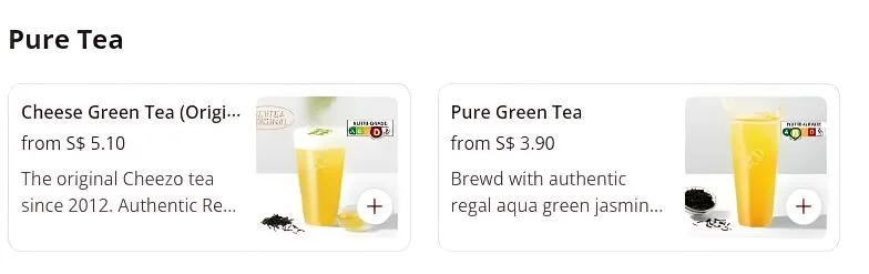 Pure Tea Menu In Singapore