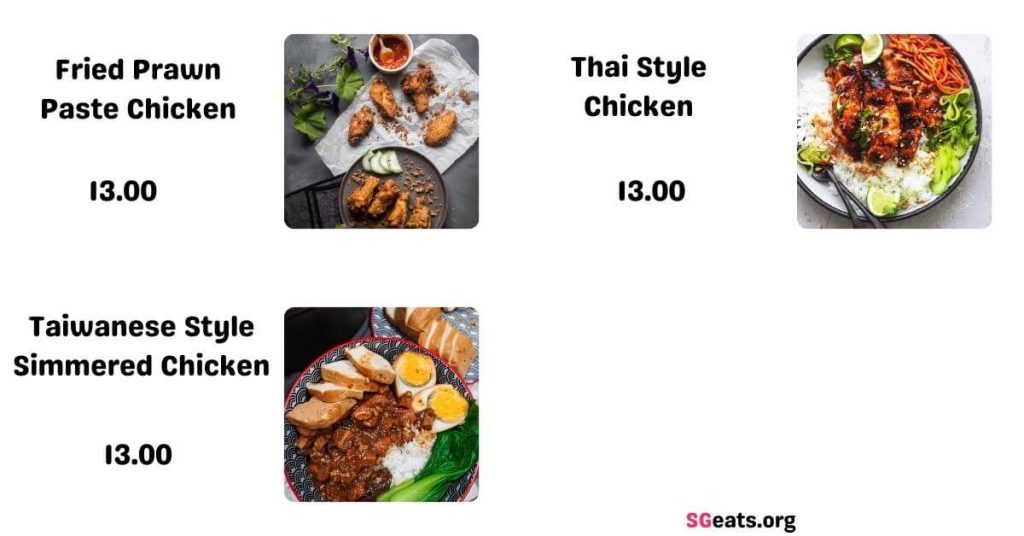 SG Chicken Menu  Price