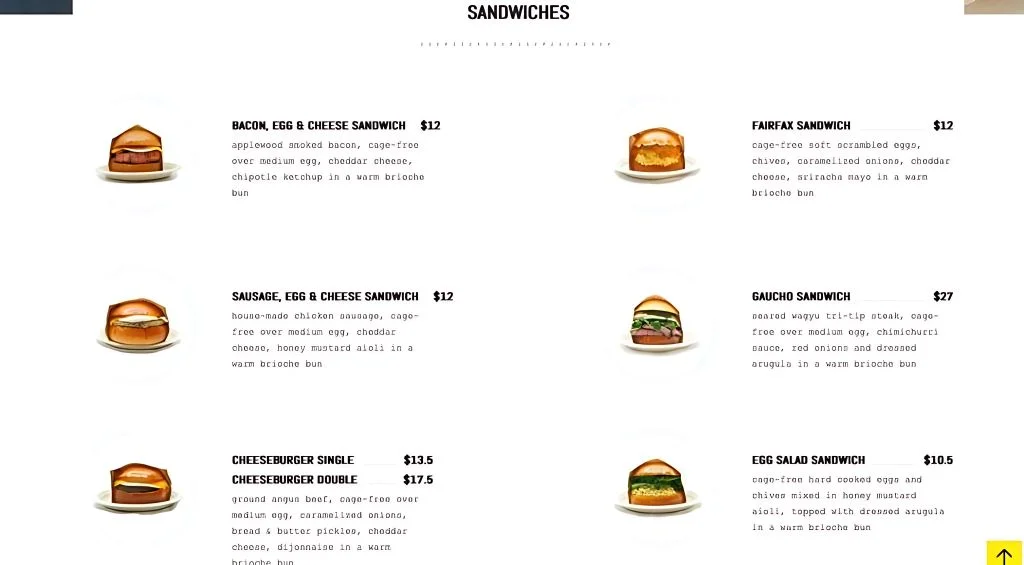 Sandwiches Menu In Singapore