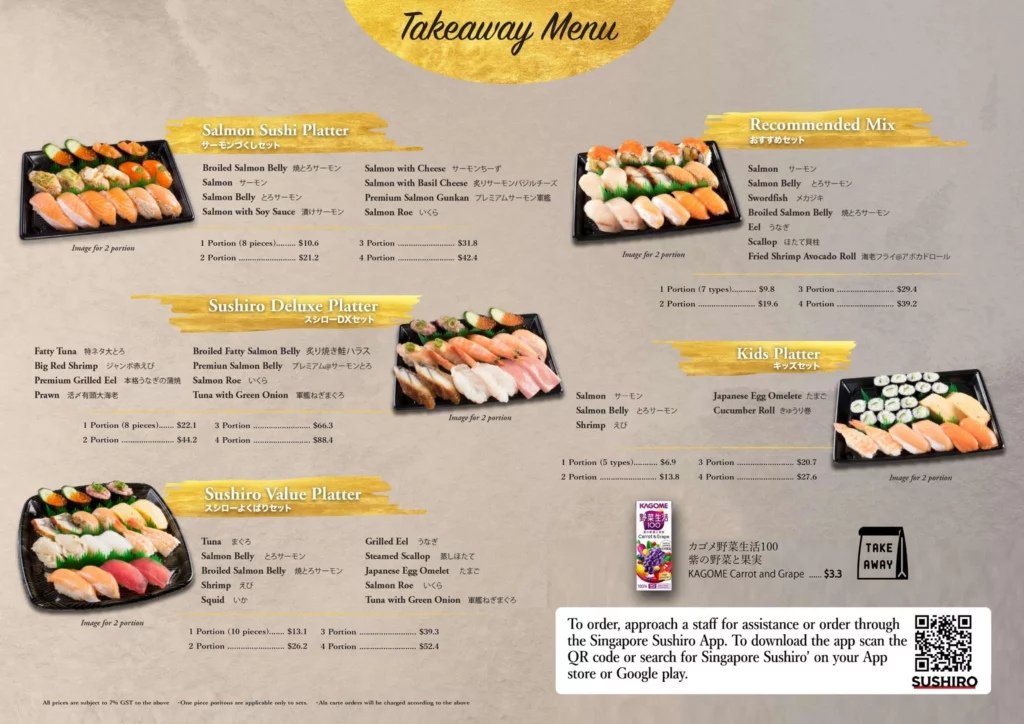 Sushiro Salmon Platter Menu & Price In Singapore