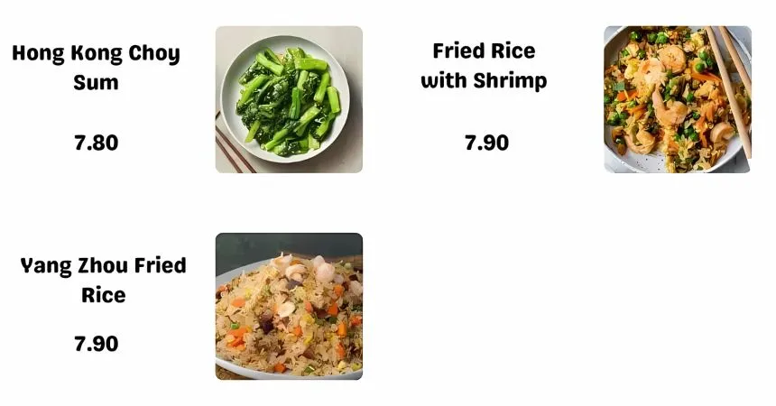 Swee Choon Fried Rice Menu singapore