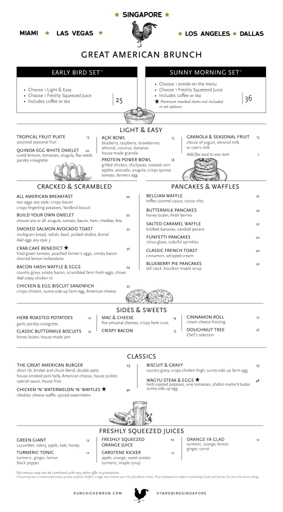 Yardbird menu singapore