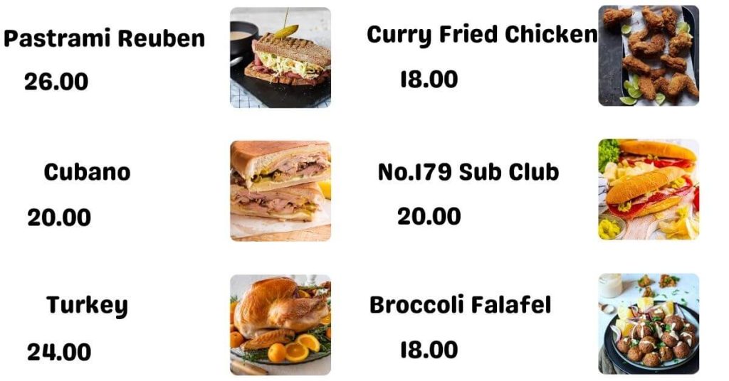  Park Bench Deli Sandwiches Menu price