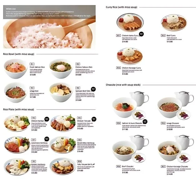 Rice Bowl & Rice Plates Menu In Singapore