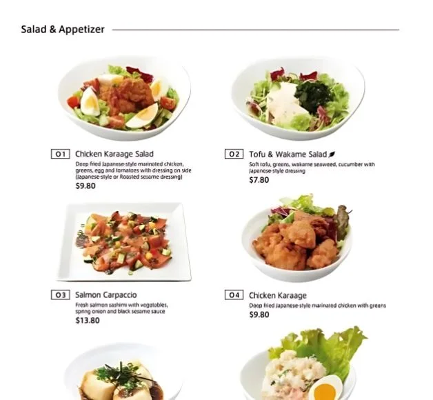 Salad & Appetizers Menu In Singapore