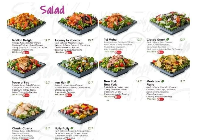 Salad Menu In Singapore