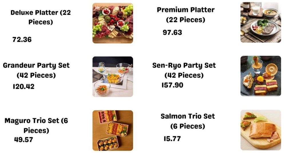 Sen Ryo Sushi  Platters Menu Price