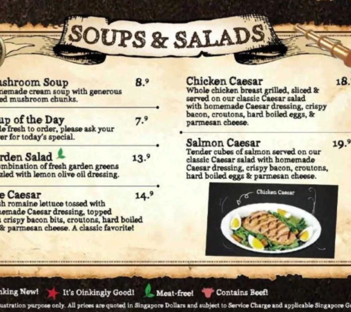 Soup & Salad Menu Singapore