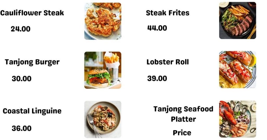 Tanjong Beach Club Large Menu Price