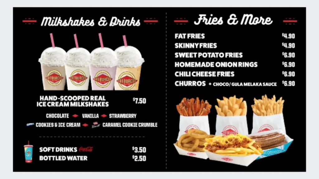 Fries & More and Milkshake Menu in singapore