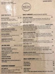 Red Eye SmokeHouse Menu in singapore 