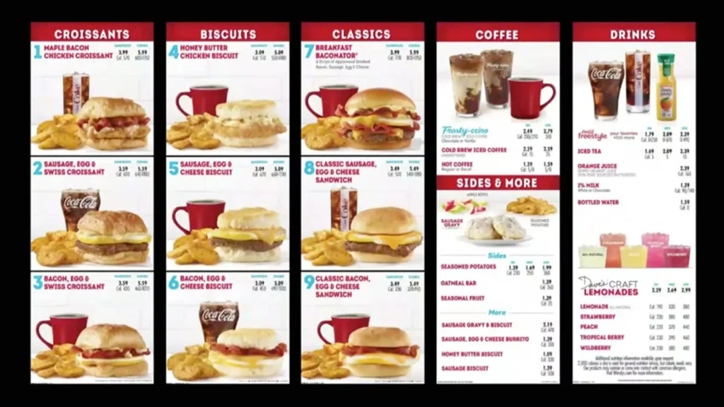 Wendys menu in Singapore 