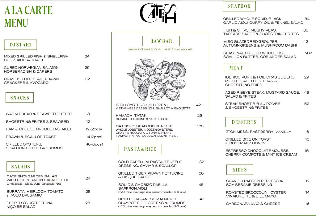 A La Carte Menu in Singapore