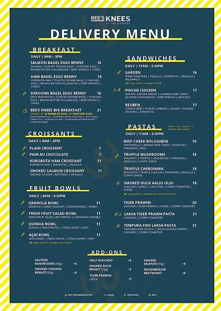 Breakfast & Sandwiches Menu In Singapore