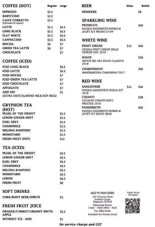 Red Wine & Beer menu In Singapore