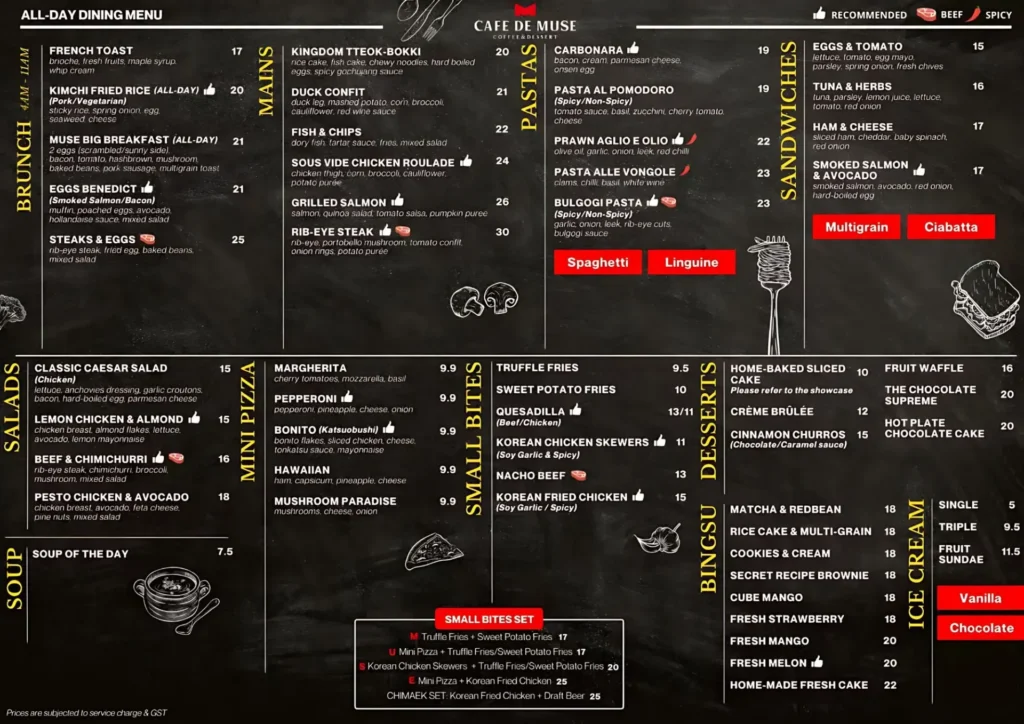 Cafe De Menu All Day Dining Menu Singapore