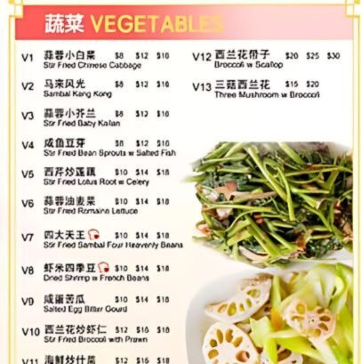 vegetables menu singapore