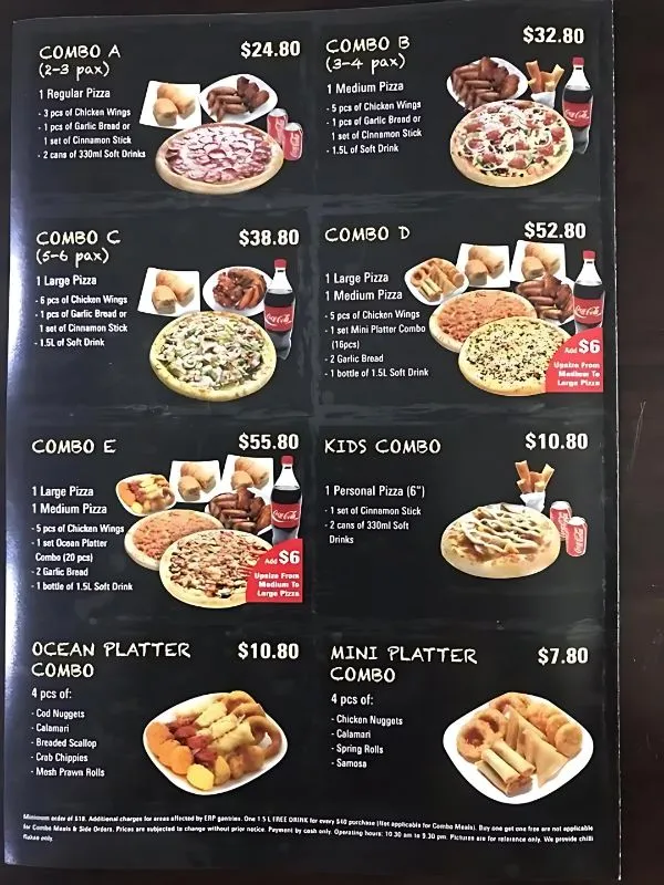 Rite Pizza Combo Deals Menu singapore