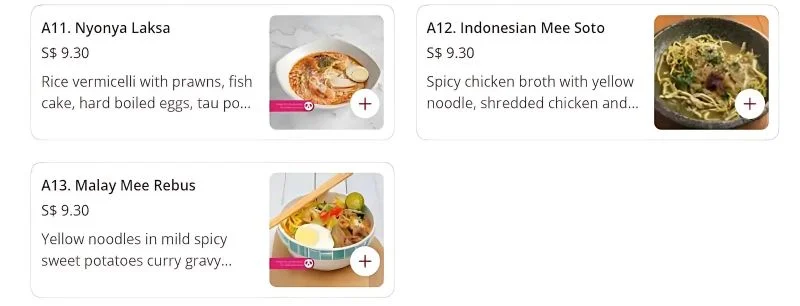 Noodle Menu In Singapore