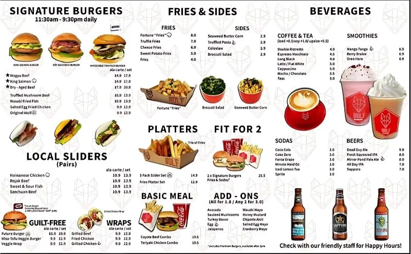 Side And Beverages Menu In Singapore