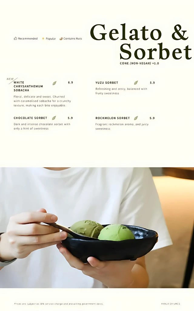 Hvala Gelato & Sorbet Menu Price Singapore