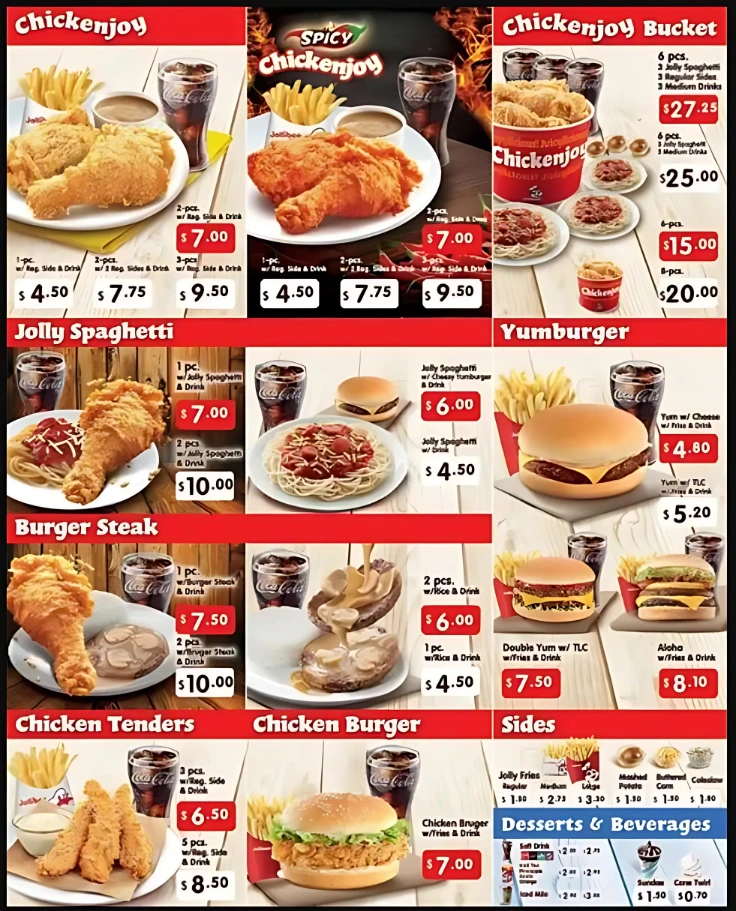 Jollibee Suntec City Location Menu in Singapore