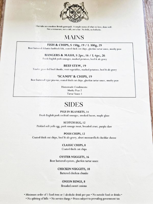 Mains & Sides Menu In Singapore