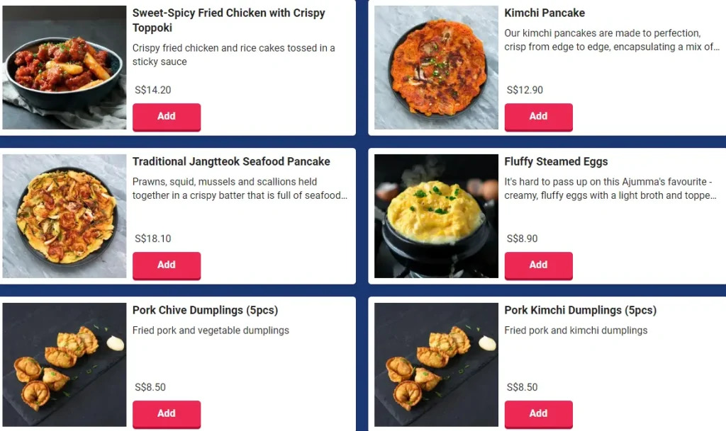 Ajumma's Stews Menu price