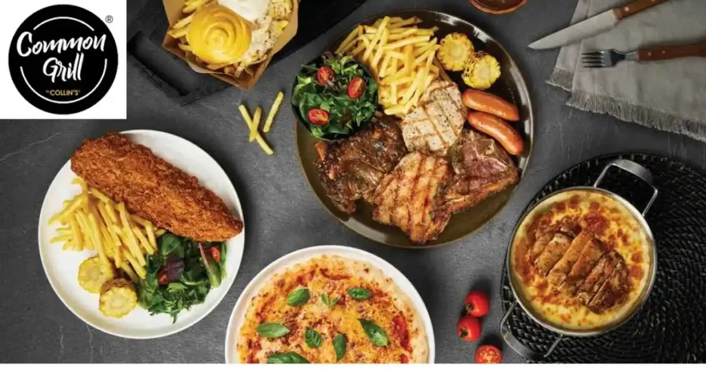 Common Grill menu in Singapore 2025 featuring grilled chicken, burgers, seafood platters, and updated prices